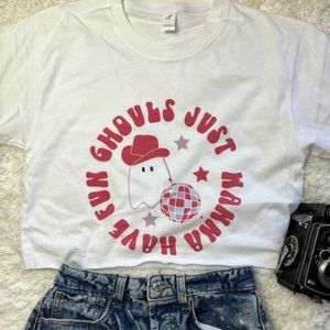 Ghouls Just Wanna Have Fun Halloween Ghost Country Western Cowgirl Costume Tee
